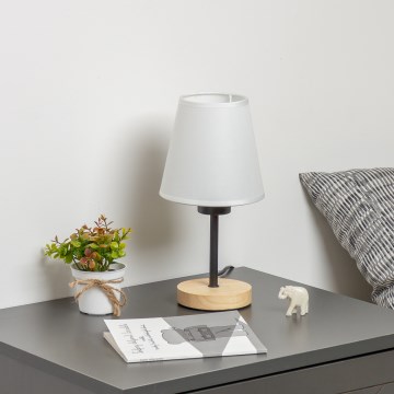 Brilagi - Laualamp NUBILA WOOD 1xE27/25W/230V tamm/valge