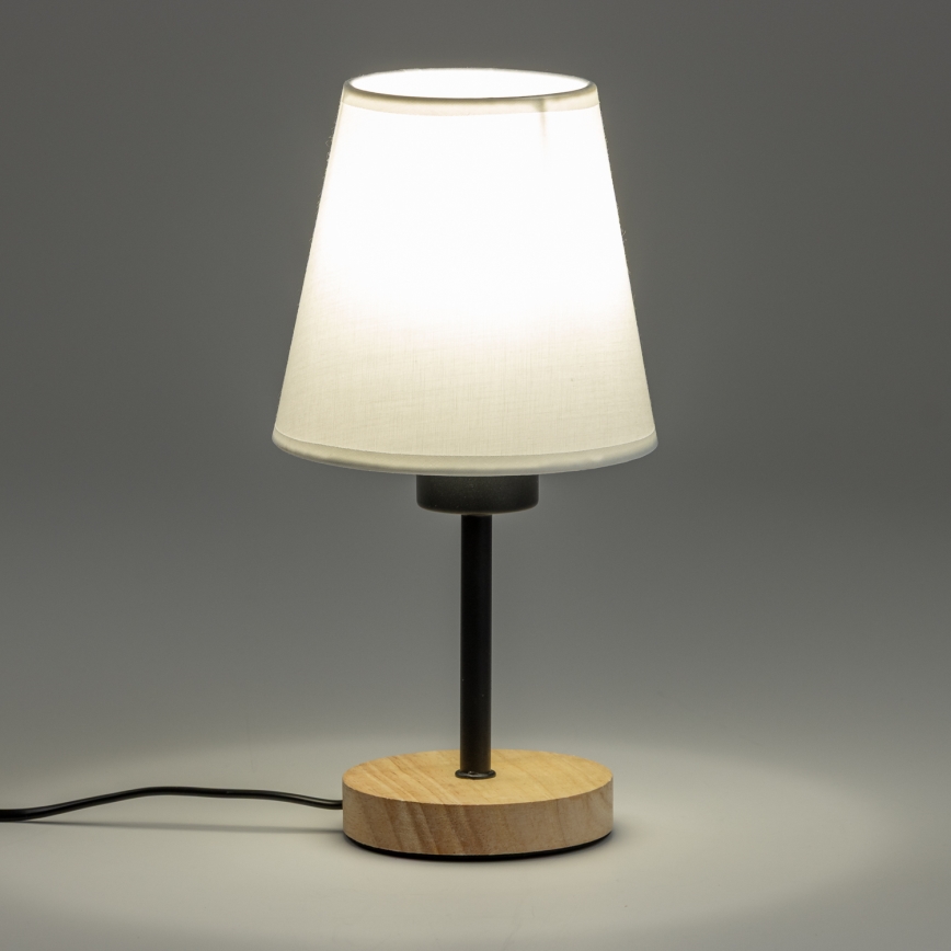 Brilagi - Laualamp NUBILA WOOD 1xE27/25W/230V tamm/valge