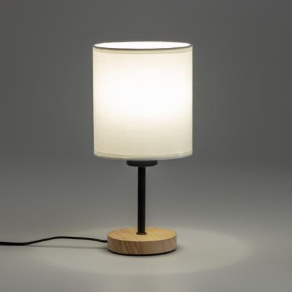 Brilagi - Laualamp NUBILA WOOD 1xE27/25W/230V tamm/valge