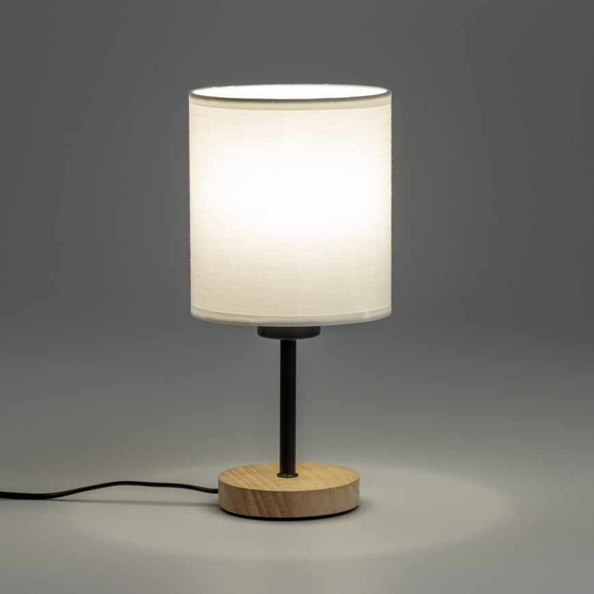 Brilagi - Laualamp NUBILA WOOD 1xE27/25W/230V tamm/valge