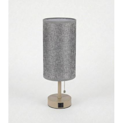 Brilagi - Laualamp USB-pordiga TABLON 1xE27/25W/230V beež/hall