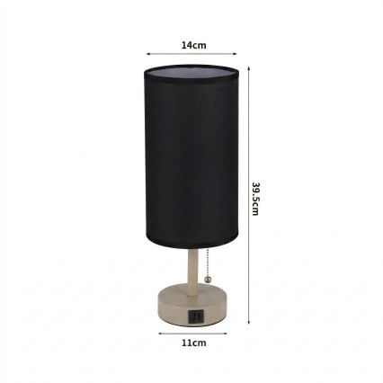 Brilagi - Laualamp USB-pordiga TABLON 1xE27/25W/230V beež/must