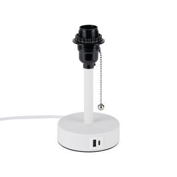 Brilagi - Laualamp USB-pordiga TABLON 1xE27/25W/230V valge