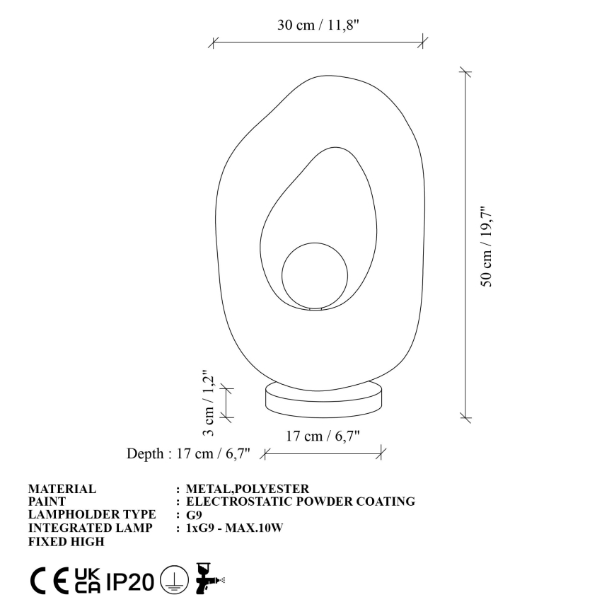 Brilagi - Laualamp WABI SABI 1xG9/8W/230V valge