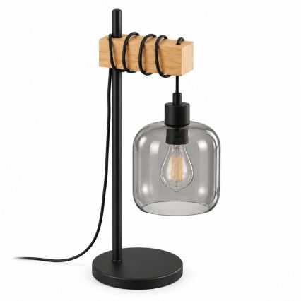 BRILAGI - Laualamp WOOD GLASS 1xE27/40W/230V pruun/must/suitsuhall