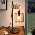 BRILAGI - Laualamp WOOD GLASS 1xE27/40W/230V pruun/must/suitsune beež