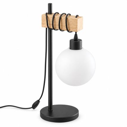 BRILAGI - Laualamp WOOD GLASS 1xE27/40W/230V pruun/must/valge