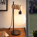 BRILAGI - Laualamp WOOD GLASS 1xE27/40W/230V pruun/must/valge