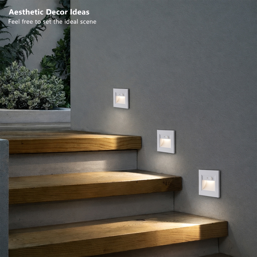 Brilagi - LED-trepi valgusti liikumisanduriga STEP LIGHT LED/1,5W/230V IP44 valge