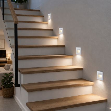 Brilagi - LED-trepi valgusti liikumisanduriga STEP LIGHT LED/1,5W/230V IP44 valge