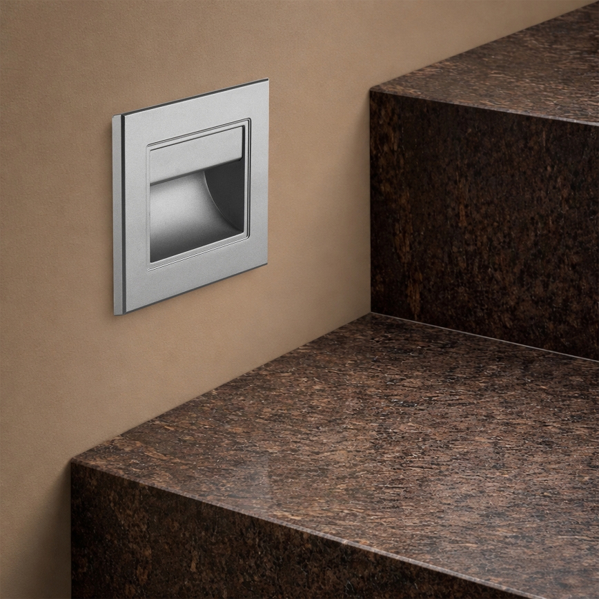Brilagi - LED astmevalgusti STEP LIGHT LED/1,5W/230V IP44 antratsiit