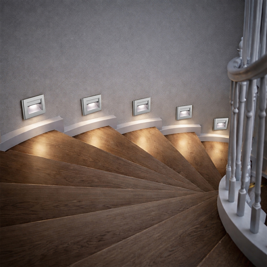 Brilagi - LED astmevalgusti STEP LIGHT LED/1,5W/230V IP44 antratsiit