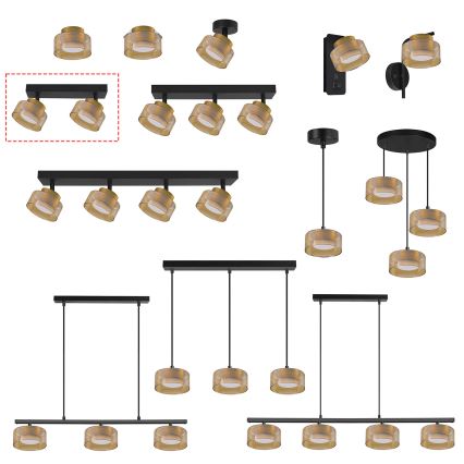 Brilagi - LED AURA LUX suunavalgusti 2xGX53/30W/230V must/kuldne