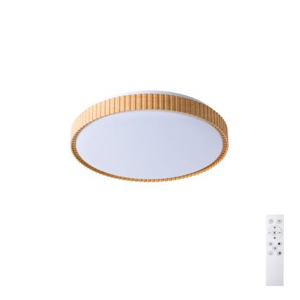 Brilagi - hämardatav LED-laelamp CORVO LED/72W/230V 3000-6000K puidukattega läbimõõt 50 cm + kaugjuhtimispult