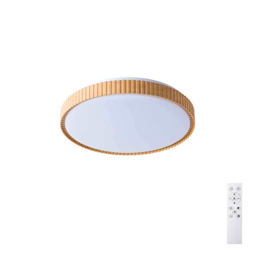 Brilagi - hämardatav LED-laelamp CORVO LED/72W/230V 3000-6000K puidukattega läbimõõt 50 cm + kaugjuhtimispult