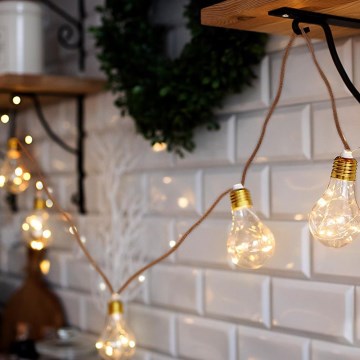 Brilagi - LED-dekoratiivne valguskett 10xLED/3xAA 1,8 m soe valge