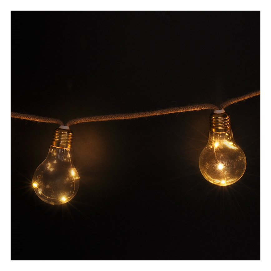 Brilagi - LED Dekoratiivne valguskett 10xLED/3xAA 1,8m soe valge