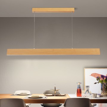 Brilagi - LED-dimmendatav ripplamp kaablil SLIMLINE LED/40W/230V 3000-6000K tammeviimistlus + kaugjuhtimispult