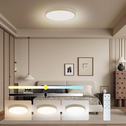 Brilagi - LED Dimmerdatav Katusvalgus POOL SMART LED/48W/230V diameeter 40 cm Wi-Fi Tuya beež + puldiga