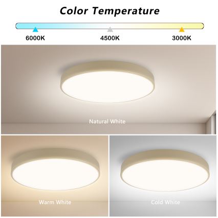 Brilagi - LED Dimmerdatav Katusvalgus POOL SMART LED/48W/230V diameeter 40 cm Wi-Fi Tuya beež + puldiga