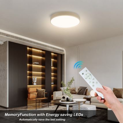 Brilagi - LED Dimmerdatav Katusvalgus POOL SMART LED/48W/230V diameeter 40 cm Wi-Fi Tuya beež + puldiga