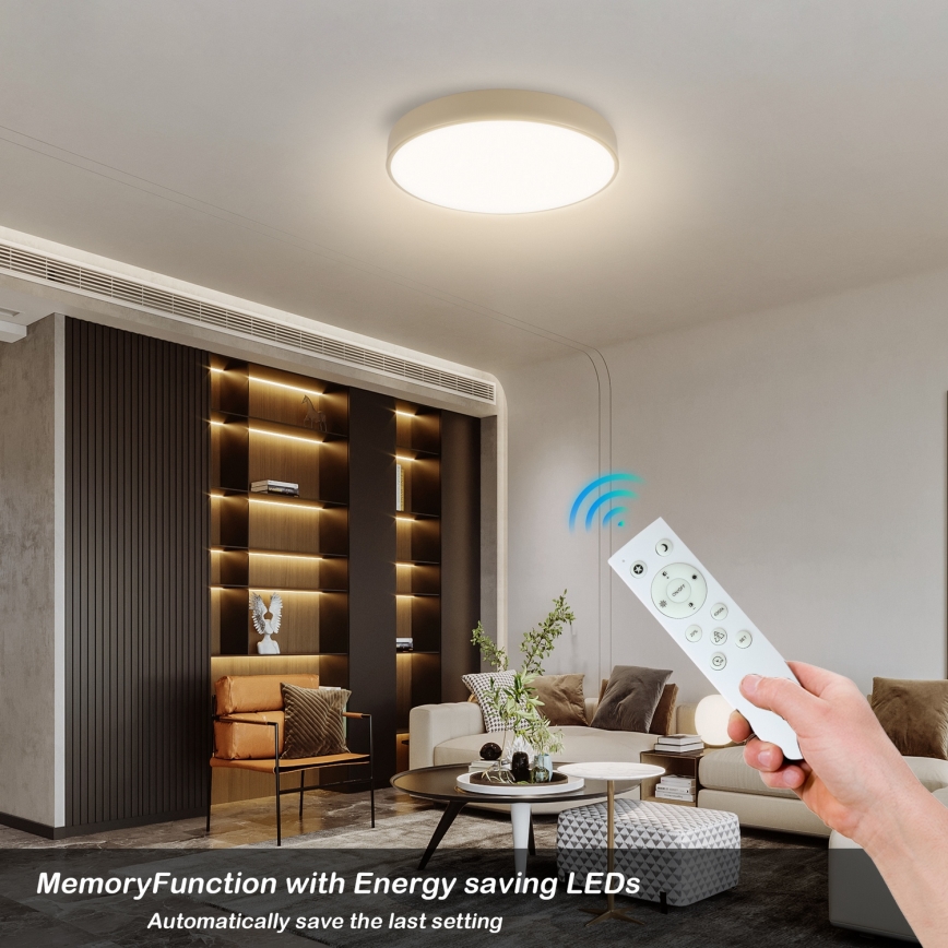 Brilagi - LED Dimmerdatav Katusvalgus POOL SMART LED/48W/230V diameeter 40 cm Wi-Fi Tuya beež + puldiga