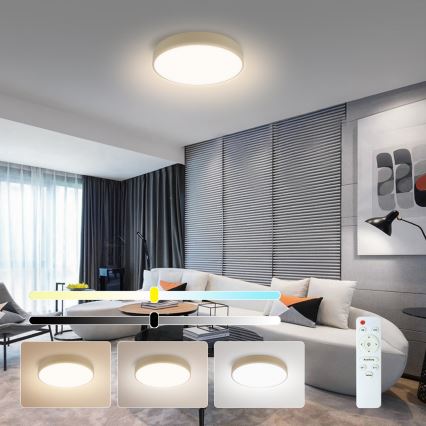 Brilagi - LED dimmeriga laevalgusti POOL LED/36W/230V 3000-6000K Ø 30 cm beež + kaugjuhtimispult