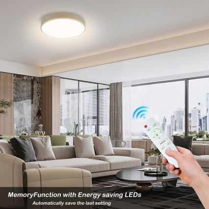 Brilagi - LED dimmeriga laevalgusti POOL LED/36W/230V 3000-6000K Ø 30 cm beež + kaugjuhtimispult