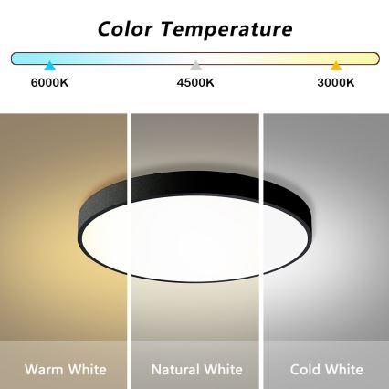 Brilagi - LED dimmeripaneel POOL LED/60W/230V 3000-6000K, diameeter 60 cm, musta + kaugjuhtimispult