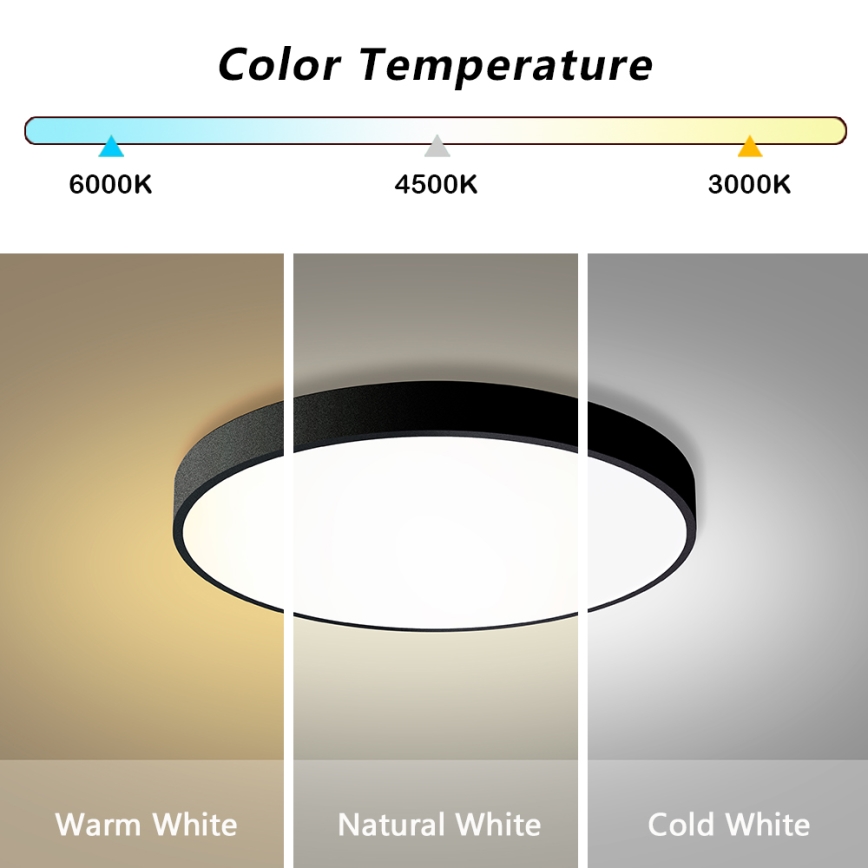 Brilagi - LED dimmeripaneel POOL LED/60W/230V 3000-6000K, diameeter 60 cm, musta + kaugjuhtimispult