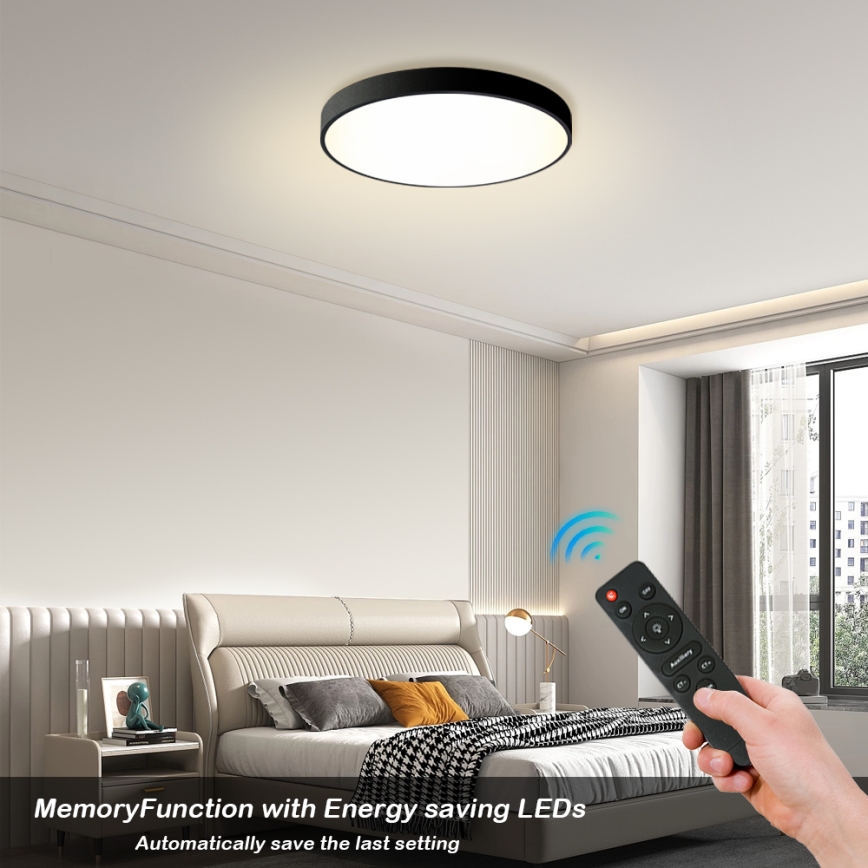 Brilagi - LED dimmeripaneel POOL LED/60W/230V 3000-6000K, diameeter 60 cm, musta + kaugjuhtimispult