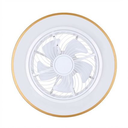 Brilagi - hämardatav LED-laevalgusti ventilaatoriga LED/38W/230V 3000–6500K Ø 50 cm kuldne + kaugjuhtimispult