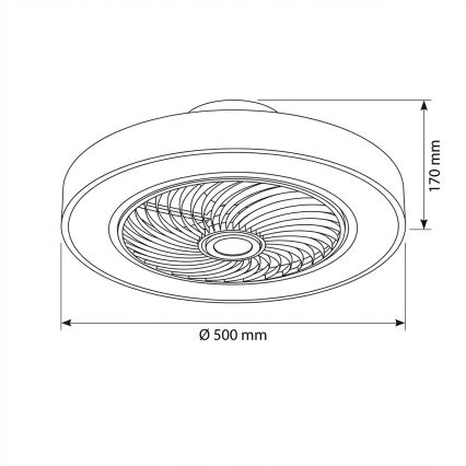 Brilagi - hämardatav LED-laevalgusti ventilaatoriga LED/38W/230V 3000–6500K Ø 50 cm kuldne + kaugjuhtimispult