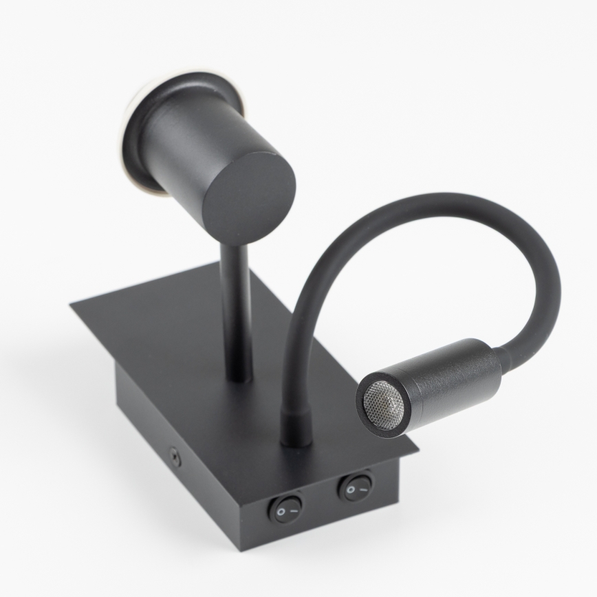 BRILAGI - LED laste painduv seinavalgusti BOBO 1xE27/25W/230V + LED/3W must/valge/loomakujutised