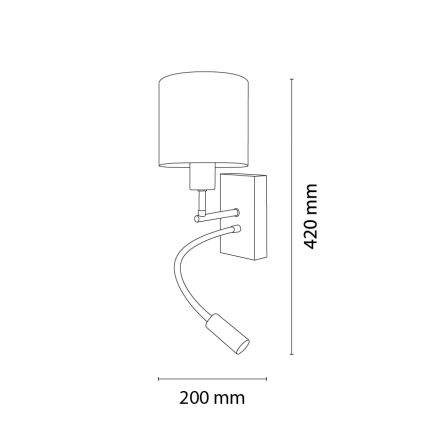BRILAGI - LED-painduv seinavalgusti BOBO WOOD 1xE27/25W/230V + LED/3W tamm/must/roosa