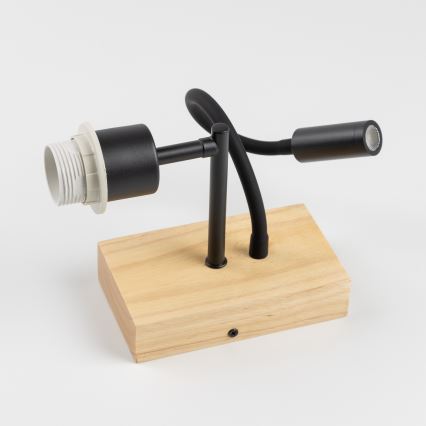 BRILAGI - LED laste painduv seinavalgusti BOBO WOOD 1xE27/25W/230V + LED/3W tamm/must/valge/sinine/karumustriga