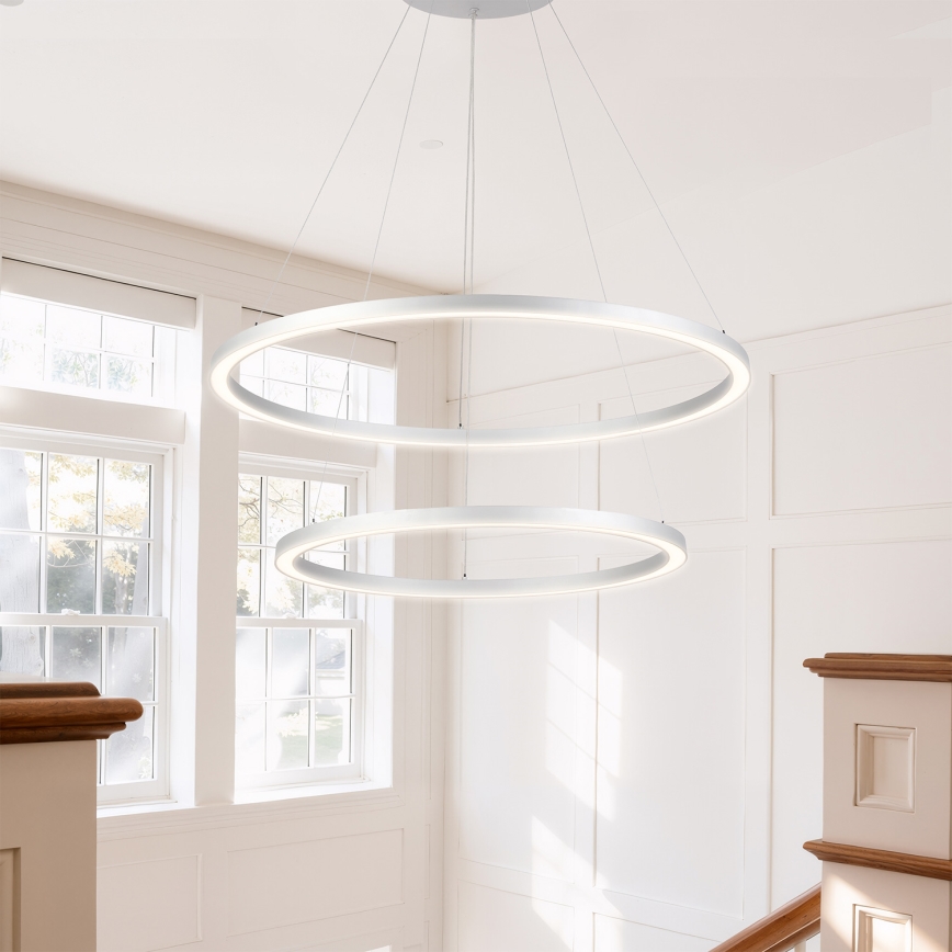 Brilagi - Hämardatav hõbedane rippvalgusti kaabliga PORTOFINO LED/98W/230V 3000-6000K läbimõõt 80 cm + kaugjuhtimispult