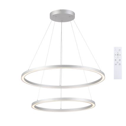 Brilagi - Hämardatav hõbedane rippvalgusti kaabliga PORTOFINO LED/98W/230V 3000-6000K läbimõõt 80 cm + kaugjuhtimispult