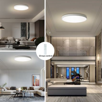Brilagi - LED-hämardatav laelamp POOL SMART LED/180W/230V 3000–6000K, läbimõõt 120 cm, Wi‑Fi Tuya, valge + kaugjuhtimispult