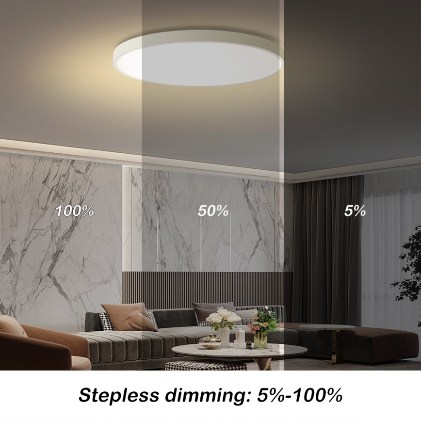 Brilagi - LED hämardatav laelamp POOL SMART LED/100W/230V 3000-6000K läbimõõt 80 cm Wi-Fi Tuya valge + kaugjuhtimispult