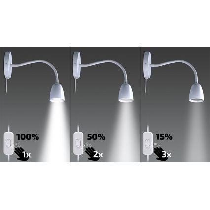 Brilagi - LED Hämardatav ja paindlik väike lamp LED/4W/230V valge