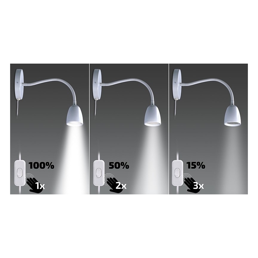 Brilagi - LED Hämardatav ja paindlik väike lamp LED/4W/230V valge