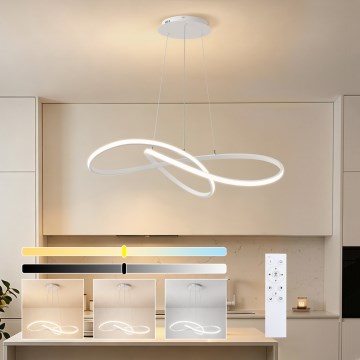 Brilagi - LED hämardatav kaabliga ripplühter INFINITY LED/80W/230V 3000-6000K 80x80 cm valge + kaugjuhtimispult