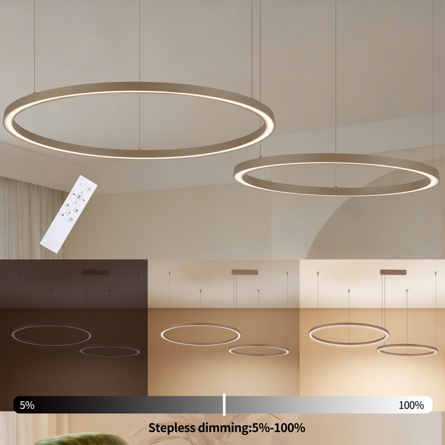 BRILAGI - LED-hämardatav rippvalgusti trossil PORTOFINO LED/98W/230V 3000-6000K beež + kaugjuhtimispult
