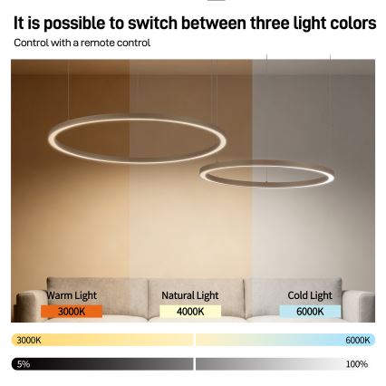 BRILAGI - LED-hämardatav rippvalgusti trossil PORTOFINO LED/98W/230V 3000-6000K beež + kaugjuhtimispult