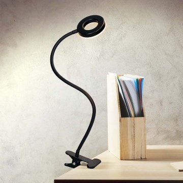 Brilagi -LED hämardatav klambriga lamp ORBELA LED/8W/5V 3000/4000/5000K must