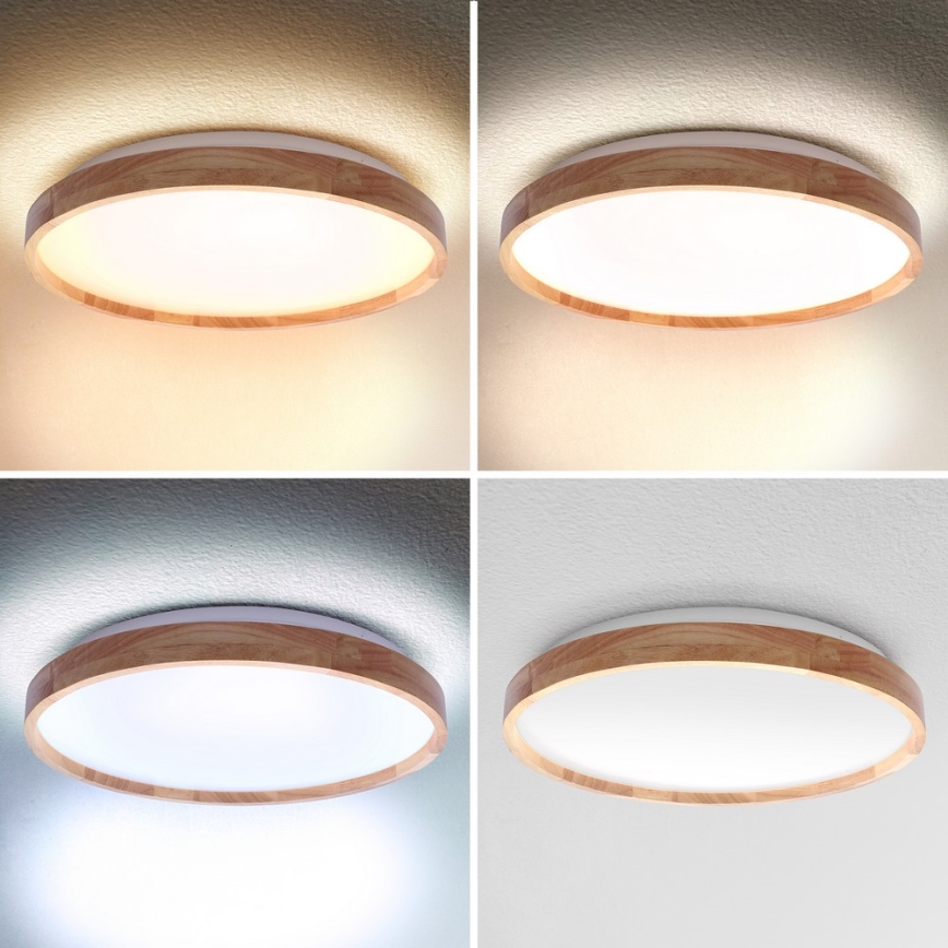 Brilagi - Hämardatav laelamp ALSON LED/48W/230V 3000-6500K, tamm, läbimõõt 39,5 cm + kaugjuhtimispult