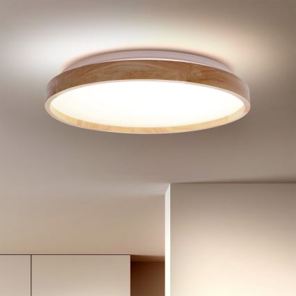 Brilagi - Hämardatav laelamp ALSON LED/48W/230V 3000-6500K, tamm, läbimõõt 39,5 cm + kaugjuhtimispult