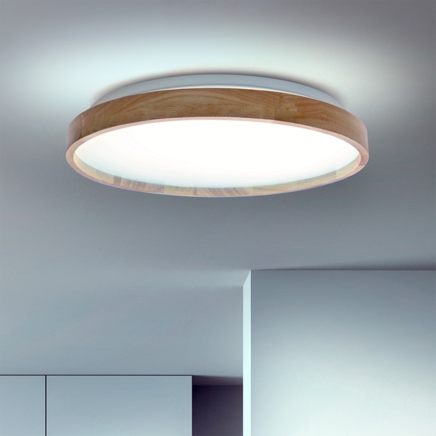 Brilagi - Hämardatav laelamp ALSON LED/48W/230V 3000-6500K, tamm, läbimõõt 39,5 cm + kaugjuhtimispult