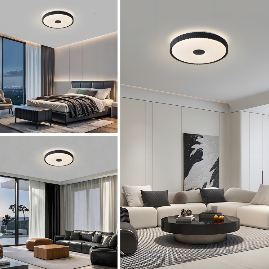 Brilagi - hämardatav LED-laelamp CORVO LED/72W/230V 3000-6000K must, läbimõõt 50 cm + kaugjuhtimispult